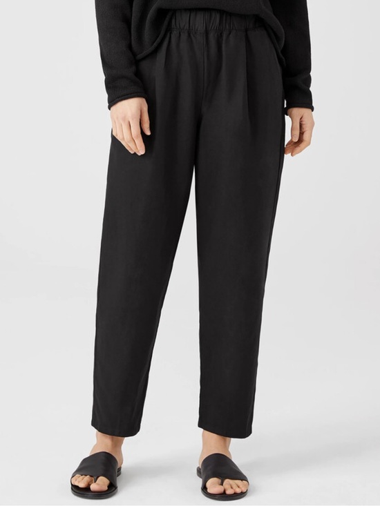 Eileen Fisher Pants - Eileen Fisher Linen Blend Pleated Tapered Pant Size XL Comfort Pull On Coastal
